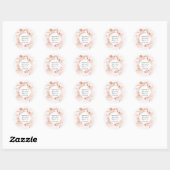 Boho Blush Pampas Glitter Jurk Bruidsmeisje Feest Ronde Sticker (Vel)