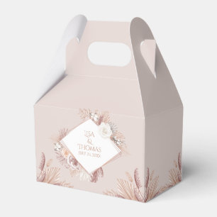Boho Blush Pampas Gras Trouw Favor Doos Bedankdoosjes
