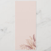 Boho Blush Pampas Gras Trouw Menu Kaart (Achterkant)