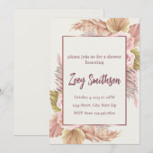 Boho Blush Pampas Gras Uitnodiging (Voorkant / Achterkant)