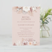 Boho Blush Pampas Grass and Dried Flowers Kaart (Staand voorkant)