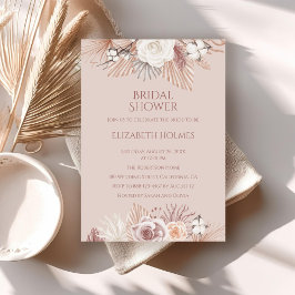 Boho Blush Pampas Grass and Dried Flowers Kaart