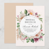 Boho Blush Pampas Grass Beige Floral Vrijgezellenf Kaart (Voorkant / Achterkant)