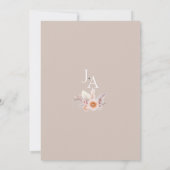 Boho Blush Pampas Madeliefjes Bruiloft Kaart (Achterkant)