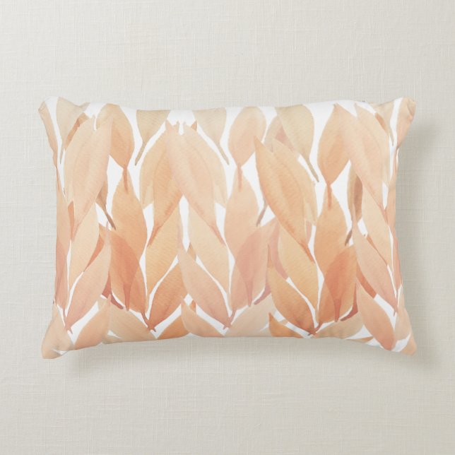 Boho Blush Pampas Waterverf Pastel Accent Kussen (Voorkant)