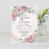 Boho blush peonies eucalyptus gold rise en shine kaart (Staand voorkant)