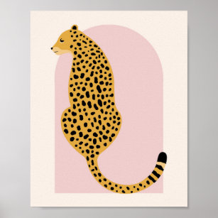 Boho Blush Pink  Arch Overmaatse luipaard Poster