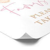 Boho Blush Pink Baby shower Favorieten Teken Poster (Hoek)