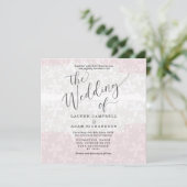 Boho Blush Pink & Beige Floral Wedding Kaart (Staand voorkant)