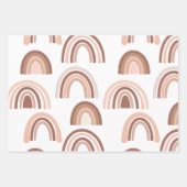 Boho Blush Pink Beige Rainbow Inpakpapier Vel (Voorkant 3)