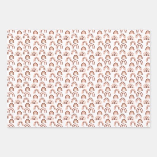 Boho Blush Pink Beige Rainbow Inpakpapier Vel (Voorkant)