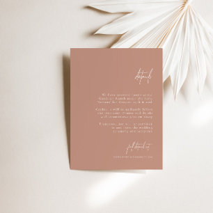 Boho Blush Pink Elegant Minimalist Weddenschap Det Informatiekaartje