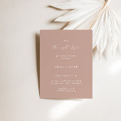 Boho Blush Pink Elegant Wedding Rehearsal Dinner Kaart