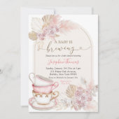 Boho Blush Pink Floral Baby is het brouwen van Bab Kaart (Voorkant)