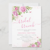 Boho Blush Pink Floral Bridal Brunch Vrijgezellenf Kaart (Voorkant)
