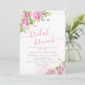 Boho Blush Pink Floral Bridal Brunch Vrijgezellenf Kaart (Staand voorkant)