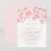 Boho Blush Pink Floral Bridal Shower Kaart (Voorkant / Achterkant)