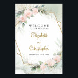 Boho Blush Pink Floral en Gold Welcome Sign Poster<br><div class="desc">Boho Blush Pink Floral and Gold Welcome Sign. Poster,  Contact met me opnemen voor overeenkomende objecten of aanpassingen,  Blush Rozen ©</div>