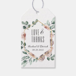 Boho Blush Pink Floral Geometric Bedankt Cadeaulabel