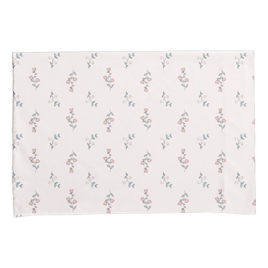  Boho Blush Pink Floral Patroon op Roze Kussensloop (Voorkant-Rechts)