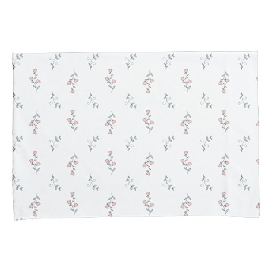 Boho Blush Pink Floral Pattern op White Kussensloop (Voorkant-Rechts)