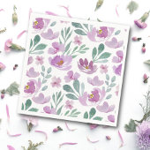 Boho Blush Pink Floral Pattern Wedding Servet