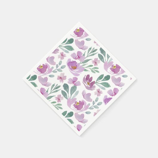 Boho Blush Pink Floral Pattern Wedding Servet (Hoek)