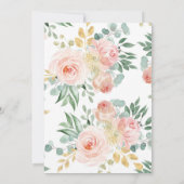 Boho Blush Pink Floral Virtual Baby shower Kaart (Achterkant)