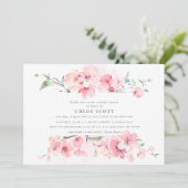 Boho Blush Pink Floral Vrijgezellenfeest Kaart (Staand voorkant)