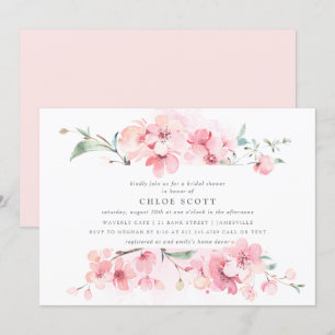 Boho Blush Pink Floral Vrijgezellenfeest Kaart