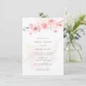 Boho Blush Pink Floral Vrijgezellenfeest Kaart (Staand voorkant)
