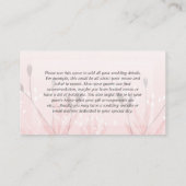 Boho Blush Pink Foliage Weddenschap Details Informatiekaartje (Achterkant)