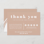 Boho Blush Pink Hartelijk dank voor uw bestelling  Informatiekaartje (Voorkant / Achterkant)