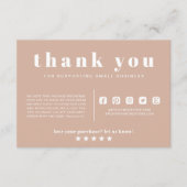 Boho Blush Pink Hartelijk dank voor uw bestelling  Informatiekaartje (Voorkant)