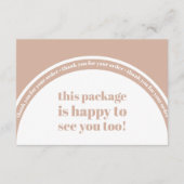 Boho Blush Pink Hartelijk dank voor uw bestelling  Informatiekaartje (Achterkant)