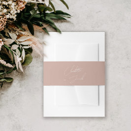 Boho Blush Pink Minimal Modern Script-namen Uitnodigingen Wikkel