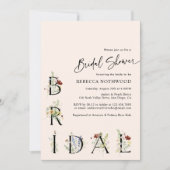 Boho Blush Pink Minimale Wildbloemen Vrijgezellenf Kaart (Voorkant)