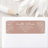 Boho Blush Pink Modern Wedding Retouradres Etiket (Insitu)