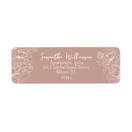 Boho Blush Pink Modern Wedding Retouradres Etiket
