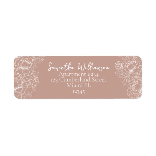 Boho Blush Pink Modern Wedding Retouradres Etiket (Voorkant)