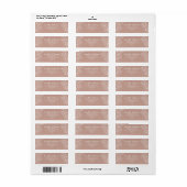 Boho Blush Pink Modern Wedding Retouradres Etiket (Full Sheet)