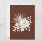 Boho Blush Pink op Christelijke bruiloft bruin Flo Kaart (Achterkant)