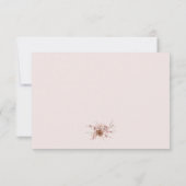 Boho Blush Pink Pampas Grass Floral Wedding RSVP Kaartje (Achterkant)