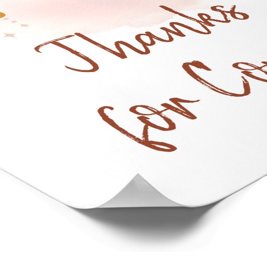 Boho Blush Pink Rainbow-Bedankt voor aankomend tek Poster (Hoek)