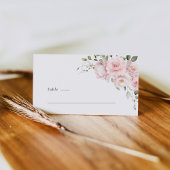 Boho Blush Pink Rose Floral Wedding Place Card Plaatskaartje