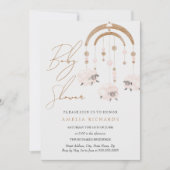 Boho Blush Pink Sheep Mobile Baby shower Kaart (Voorkant)
