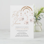 Boho Blush Pink Sheep Mobile Baby shower Kaart (Staand voorkant)