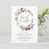 Boho Blush Pink Spring Floral Gradual Party Kaart (Staand voorkant)