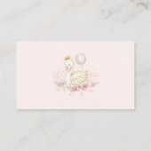 Boho Blush Pink Swan Princess Diaper Raffle Baby Informatiekaartje (Achterkant)