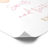 Boho Blush Pink Sweet Treats Baby shower Sign Poster (Hoek)